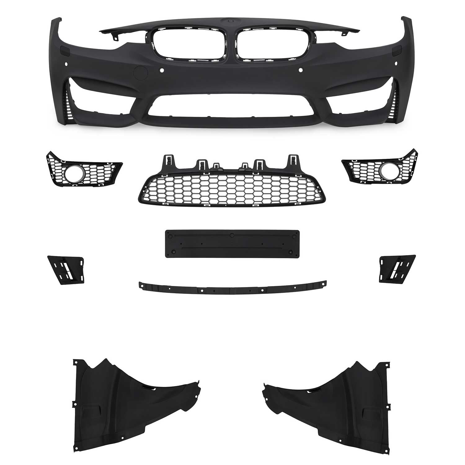 JOM Stoßstangen Kit & Seitenschweller für BMW F30 inkl. LCI 2011-2019 Schwarz OMAC DE