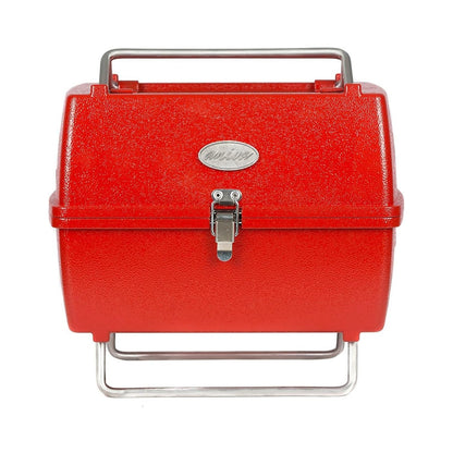 Holzkohlegrill Tragbarer Grill Garten Outdoor Rot Picknickgrill 13-teilig BBQ OMAC DE