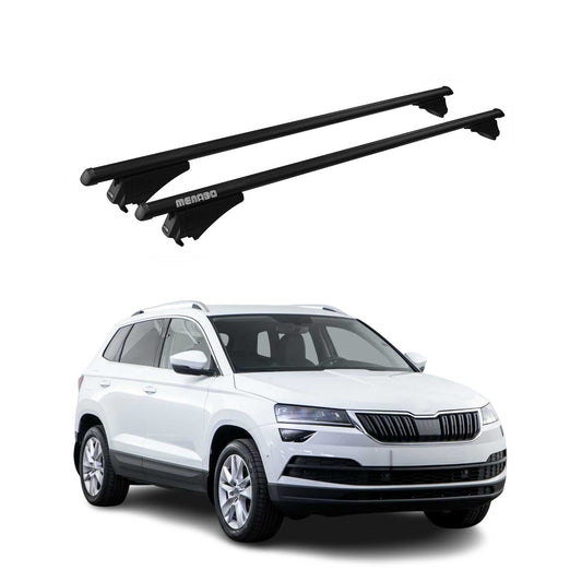 Menabo Dachträger Grundtäger für Skoda Karoq 2017-2025 75kg Alu Schwarz 2 tlg OMAC DE