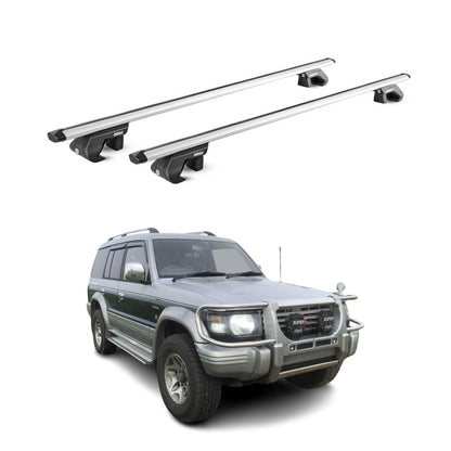 Dachträger für Mitsubishi Pajero V20 1991-1999 5 tür 90kg Alu Silber 2x ABE OMAC DE