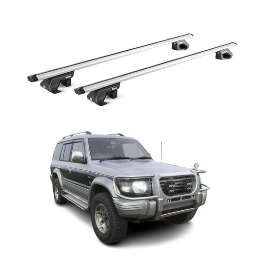 Dachträger für Mitsubishi Pajero V20 1991-1999 5 tür 90kg Alu Silber 2x ABE OMAC DE